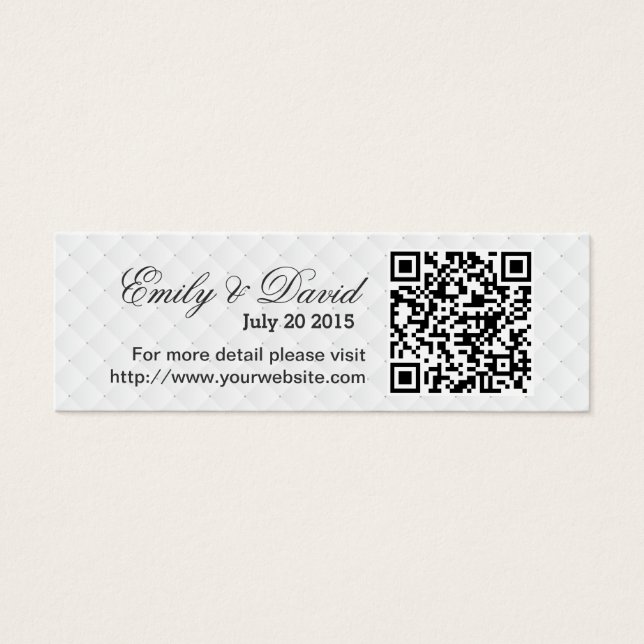 Modern QR Code Wedding Website Insert Card (Front)