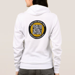 Modern QR Code White, Gold, Black / Custom Hoodie