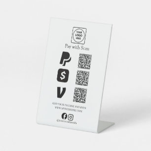 Modern QR Payment Display Stand Branding Pedestal Sign