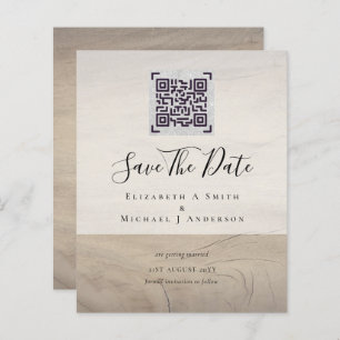 Modern QR Scanning Code Wedding Save Date Invites