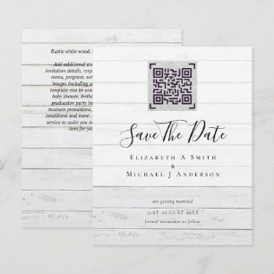 Modern QR Scanning Code Wedding Save Date Invites