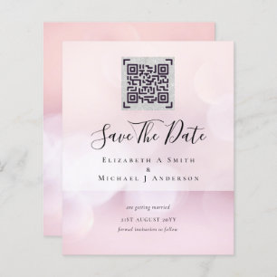 Modern QR Scanning Code Wedding Save Date Invites