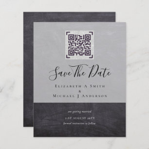 Modern QR Scanning Code Wedding Save Date Invites