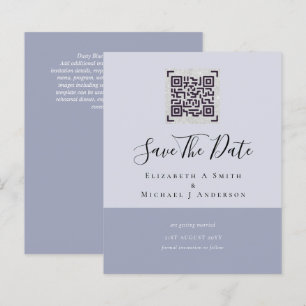 Modern QR Scanning Code Wedding Save Date Invites