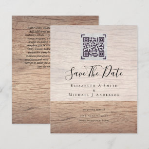 Modern QR Scanning Code Wedding Save Date Invites