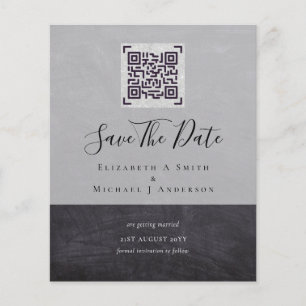 Modern QR Scanning Code Wedding Save Date Invites Flyer