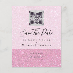 Modern QR Scanning Code Wedding Save Date Invites Flyer