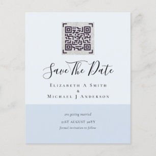 Modern QR Scanning Code Wedding Save Date Invites Flyer