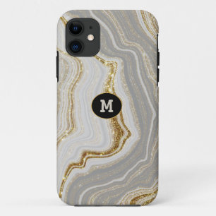 Modern Quarts & Gold Agate Crystal Personalise Case-Mate iPhone Case