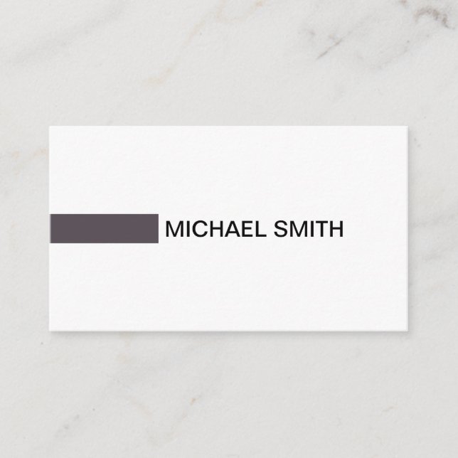 Modern Quartz Elegant Professional Plain White Business Card (Front)
