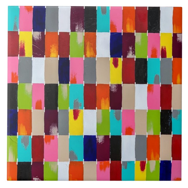 Modern Quilt 6 x 6 Ceramic Tile (Front)