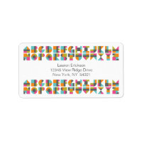 Modern Quilt Block Love Letters Address Labels