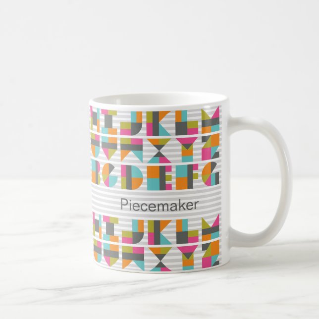 Modern Quilt Block Love Letters Mug (Right)