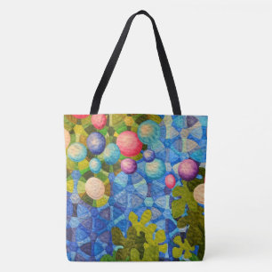 modern quilt pattern tote bag