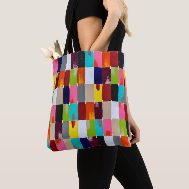 Modern Quilt Tote Bag (Close Up)