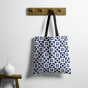 Modern Quilts Navy White Tote Bag
