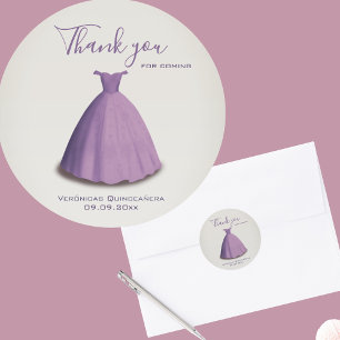 Modern Quinçeañera mis quince thank you Classic Round Sticker