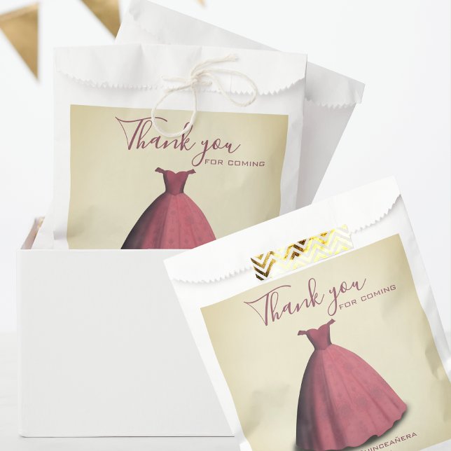 Modern Quinceañera mis quince thank you  Favour Bags (Creator Uploaded)