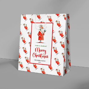 Modern quirky Santa charming Christmas gift bag