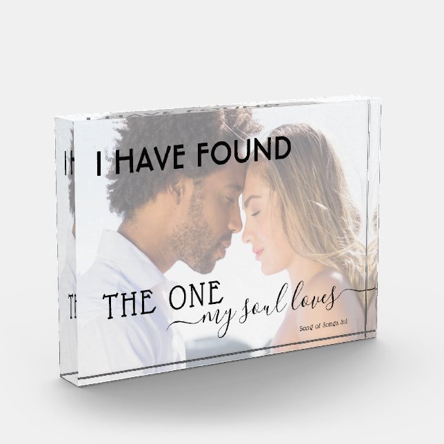 Modern Quote Engaged Photo Found One My Soul Loves Block (Left)