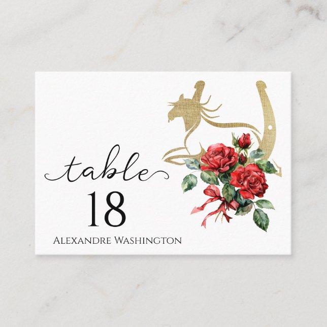 Modern Race Horse Derby & Drinks Party Equestrian Place Card (Front)