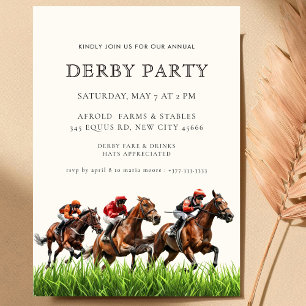 Modern Race Horse Derby Party Equestrian  Invitati Invitation