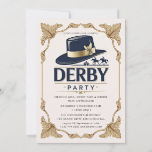 Modern Race Horse Derby Party Equestrian Invitatio Invitation