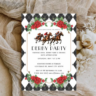 Modern Race Horse Derby Party Equestrian Invitatio Invitation