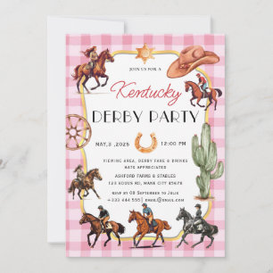 Modern Race Horse Derby Party Equestrian Invitation