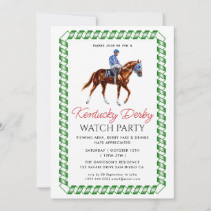 Modern Race Horse Derby Party Equestrian Invitation