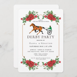 Modern Race Horse Derby Party Equestrian  Invitation