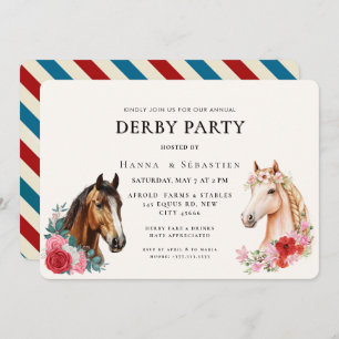 Modern Race Horse Derby Party Equestrian  Invitation