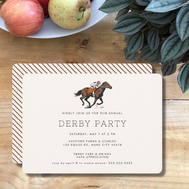 Modern Race Horse Derby Party Equestrian Invitation (Creator Uploaded)