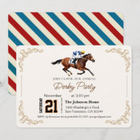 Modern Race Horse Derby Party Equestrian
