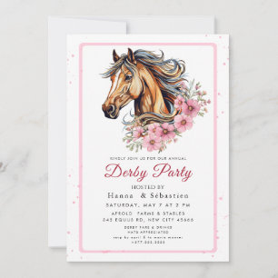 Modern Race Horse Derby Party Equestrian  Invitation