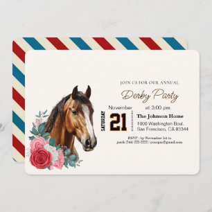 Modern Race Horse Derby Party Equestrian  Invitation