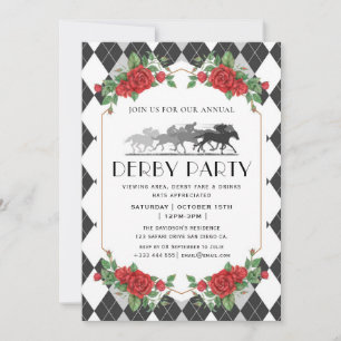 Modern Race Horse Derby Party Equestrian Invitation
