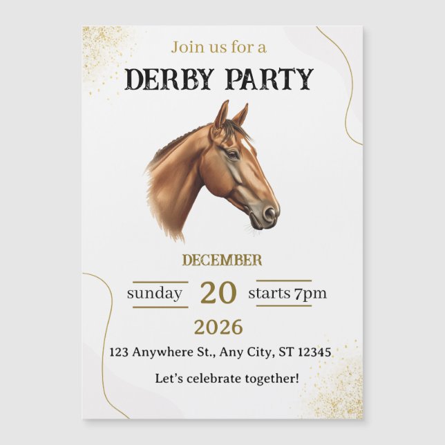 Modern Race Horse Derby Party Invitation (Front)