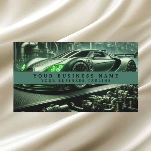 Modern Racecar Mechanics Automotive Business Business Card (Creator Uploaded)
