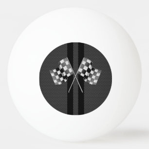 Modern Racing Flags Stripes in Carbon Fibre Style Ping Pong Ball