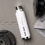 Modern Rad Dad Funny Father's Dad  Water Bottle<br><div class="desc">Stay stylish and commemorate your special day with our Modern Rad Dad Funny Father's Dad Stylish water bottle. Featuring bold "RAD DAD" and custom message from your children, this makes the perfect gift for your birthday dad or father's day. Check out our collection for more personalised father's day or birthday...</div>