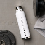 Modern Rad Dad Funny Father's Dad  Water Bottle<br><div class="desc">Stay stylish and commemorate your special day with our Modern Rad Dad Funny Father's Dad Stylish water bottle. Featuring bold "RAD DAD" and custom message from your children, this makes the perfect gift for your birthday dad or father's day. Check out our collection for more personalised father's day or birthday...</div>