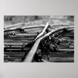 Modern Railroad Tracks Poster