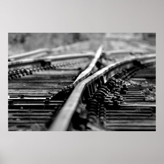Modern Railroad Tracks Poster (Front)