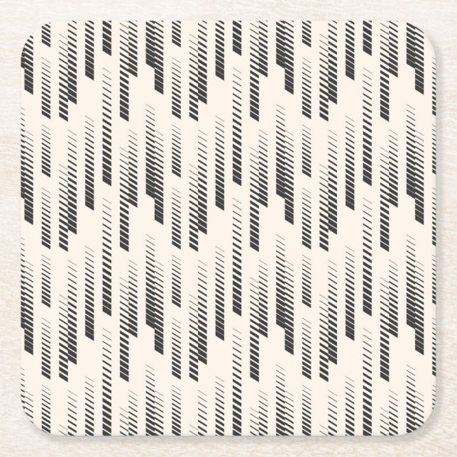 Modern Rain Pattern Square Paper Coaster (Front)