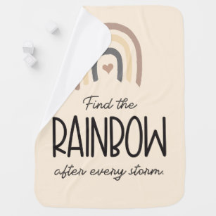 Modern Rainbow baby Motivational quote Baby Blanket