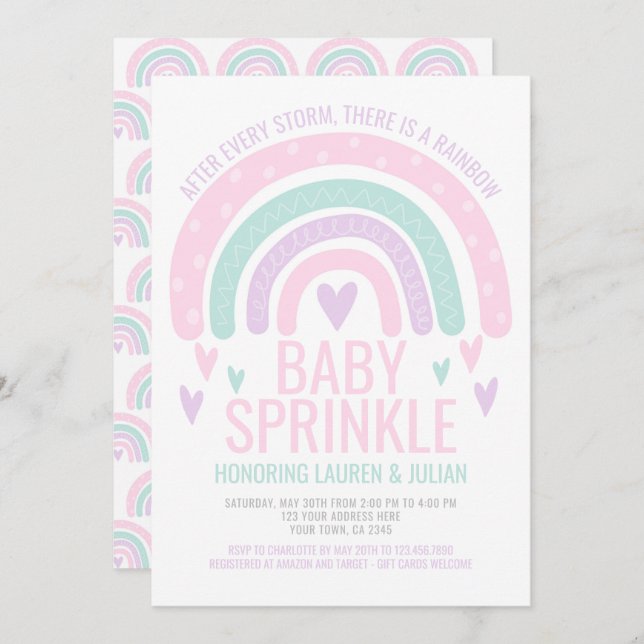 Modern Rainbow Baby Shower Invitation (Front/Back)