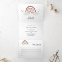 Modern Rainbow Boho Script Chic Baby Shower