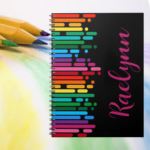 Modern Rainbow Bright & Colourful Fun Kids Notebook