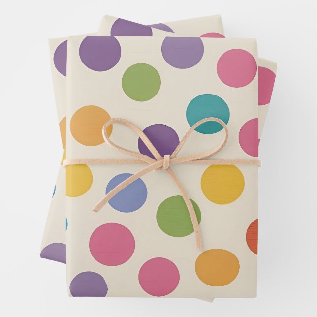 Modern Rainbow Colour Hexagonal Art Wrapping Paper Sheet (In situ)